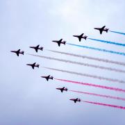 The Red Arrows did a flyby over Newport on the weekend as part of Wales National Armed Forces Day celebrations.