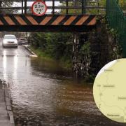 The weather warning is for heavy rain which could see more roads flooded.