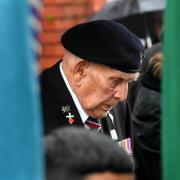 101-year-old Royal Navy veteran Neville Bowen in attendance at the Ammanford Remembrance Sunday service.
