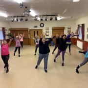 The classes have become popular with the older ladies in the area including Ingrid (front centre) who started doing aerobics in the 1980s