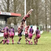 Llandovery skipper Jack Jones goes high in the line out in the 17-15 win over Ebbw Vale in January