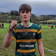 Rhys Pearson celebrating a win for Christ College over Llandovery College.
