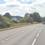 The incident occurred near the Nantyci Showground on the A40 near Carmarthen