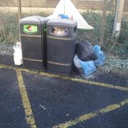 Fly-tipping at the St Clears recyling facility.