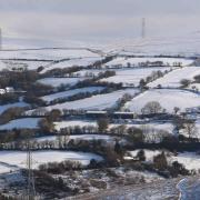Snow fell overnight in Ammanford and a couple of inches have settled on Betws Mountain
